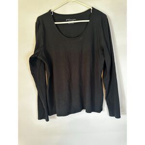 Philosophy Republic Black Long Sleeve Top XL Pima Cotton Blend Peru
